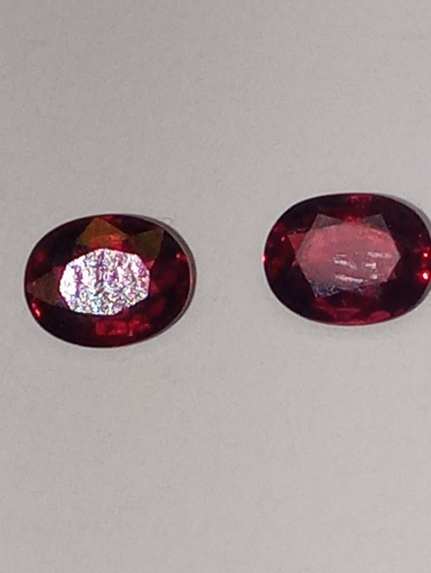ruby gemstone African, 5mmx4mm oval cuts, .87ctw, 2 stones