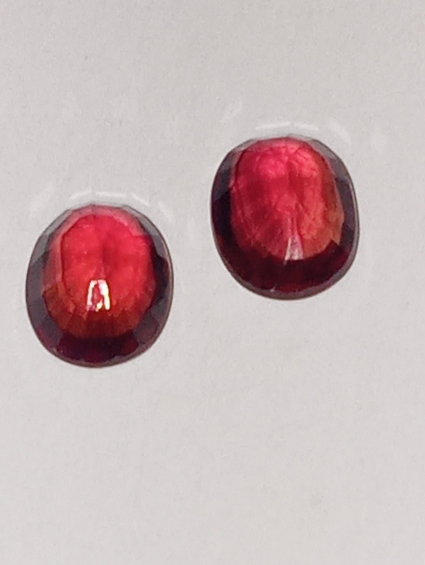 ruby gemstone African, 5mmx4mm oval cuts, .87ctw, 2 stones