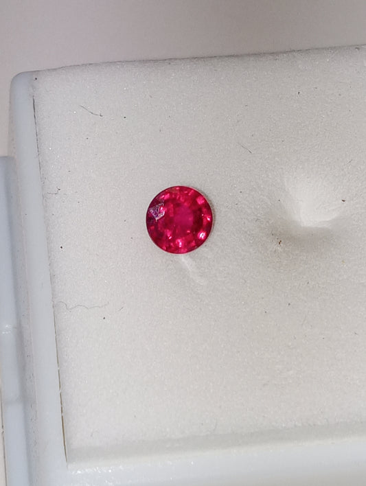 ruby gemstone Madagascar, premium, 4.5mm round cut, .48ct