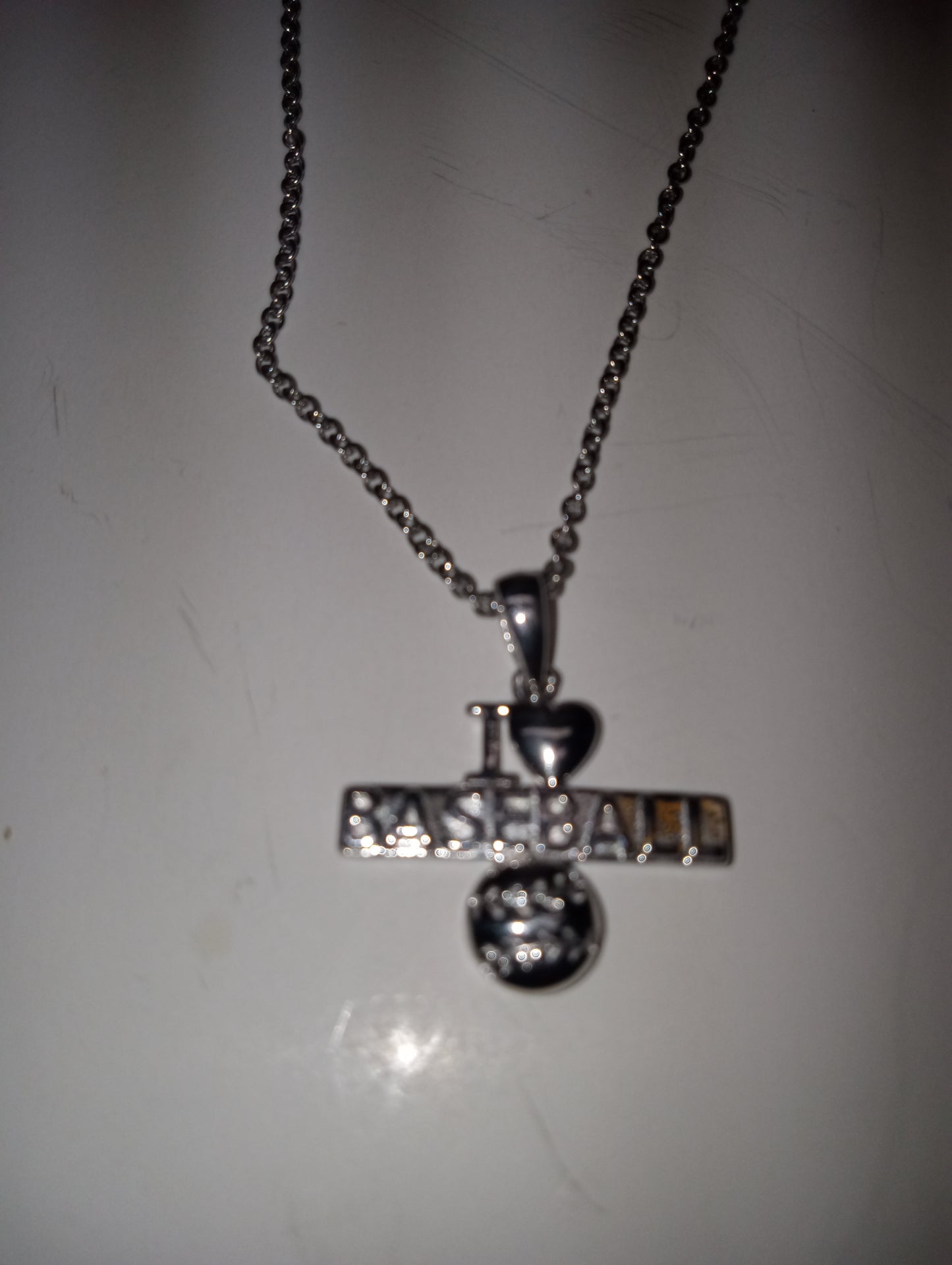 sterling silver necklace stainless steel pendant