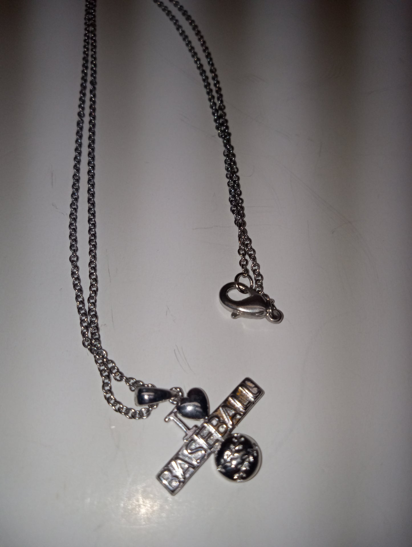 sterling silver necklace stainless steel pendant