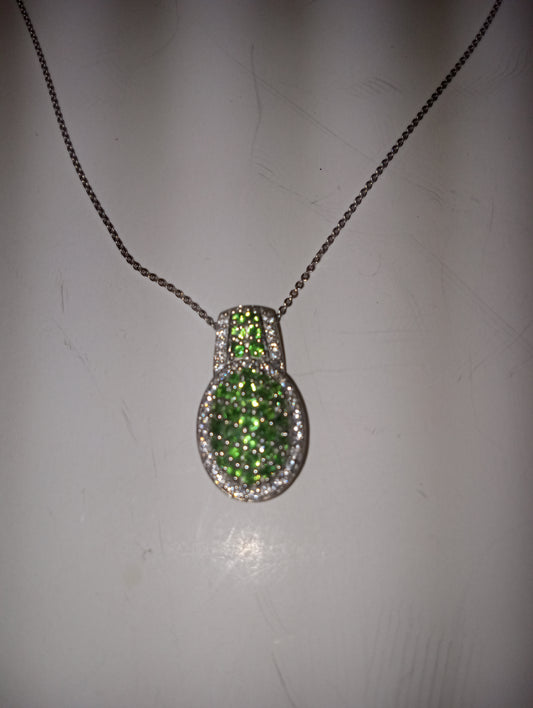 tsavorite garnet cocktail pendant necklace