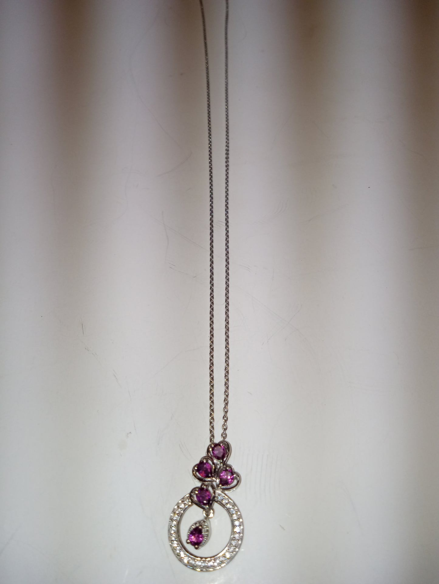 purple garnet pendant necklace