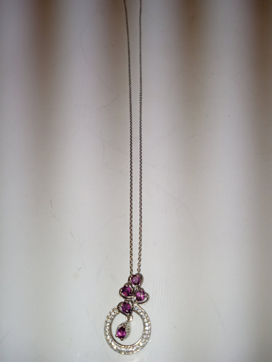 purple garnet pendant necklace