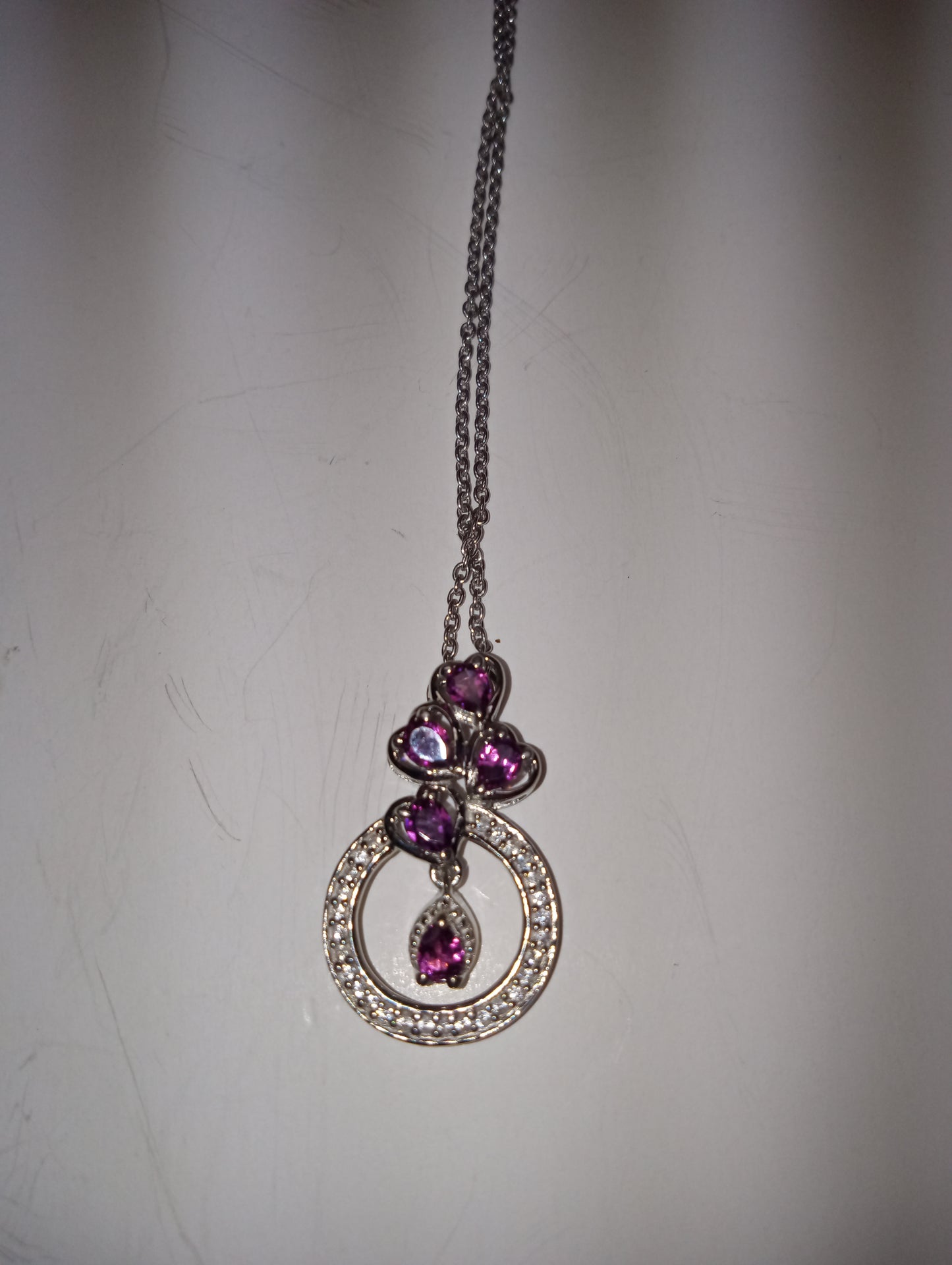 purple garnet pendant necklace
