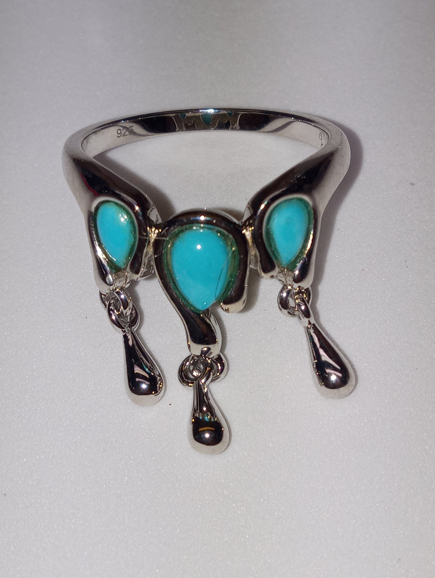 ring LucyQ drop collection sleeping beauty ,sterling silver, size 8