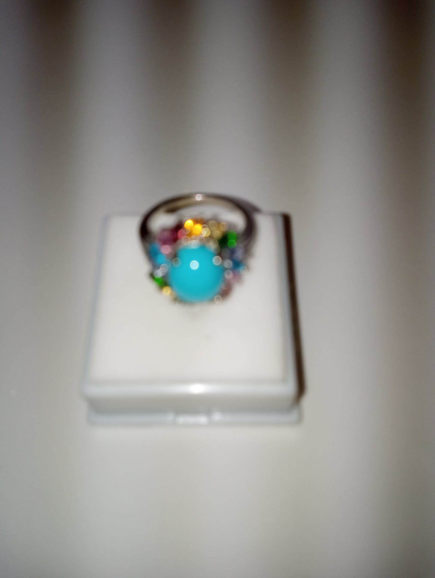 ring, sleeping beauty , multi-gemstone, in platinum over sterling silver, size 5