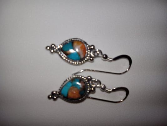 Santa Fe Style Spiney Turquoise earrings