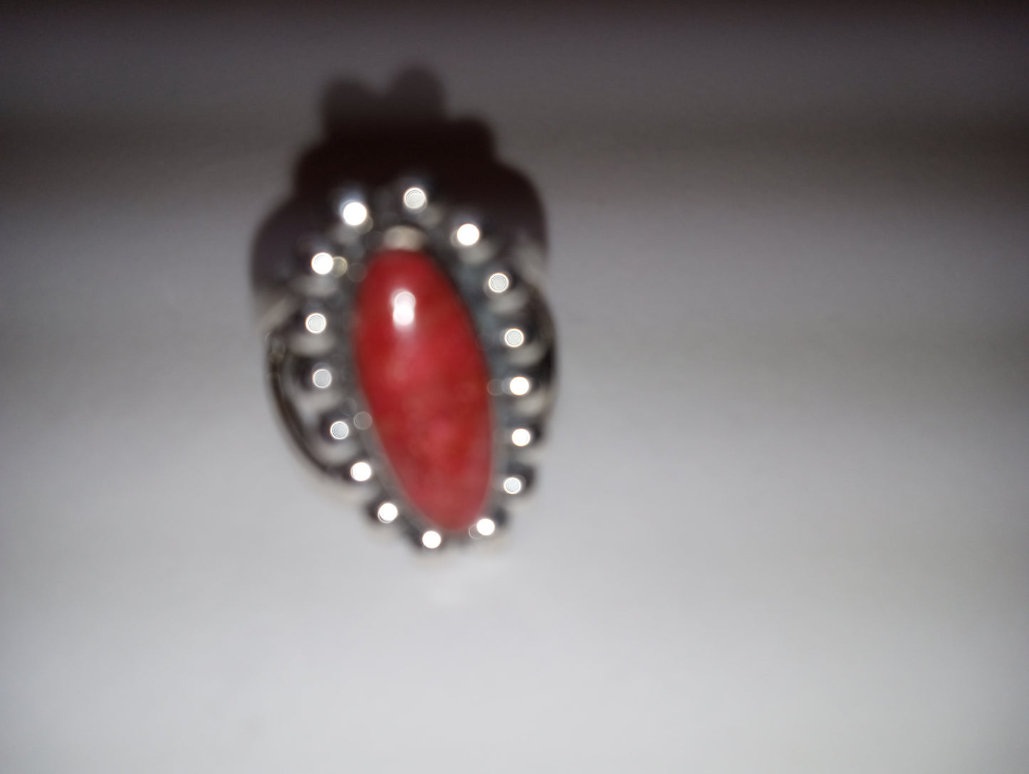 Santa Fe Style Coral split shank ring