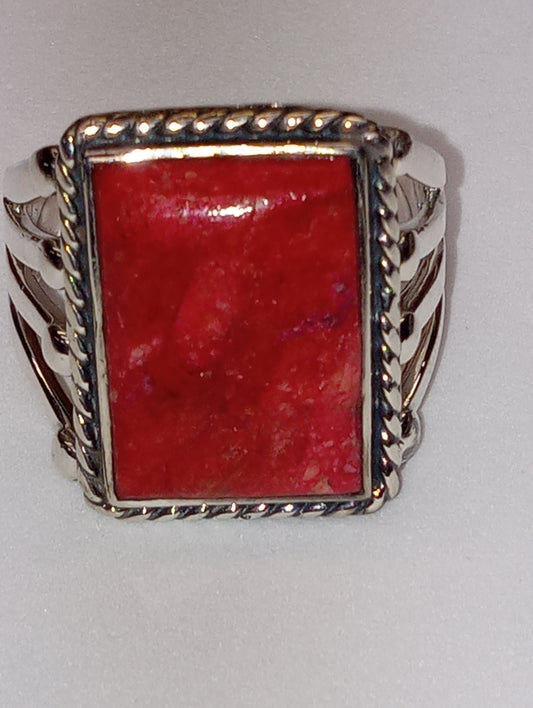 Santa Fe Style Red Spiny Oyster Shell ring