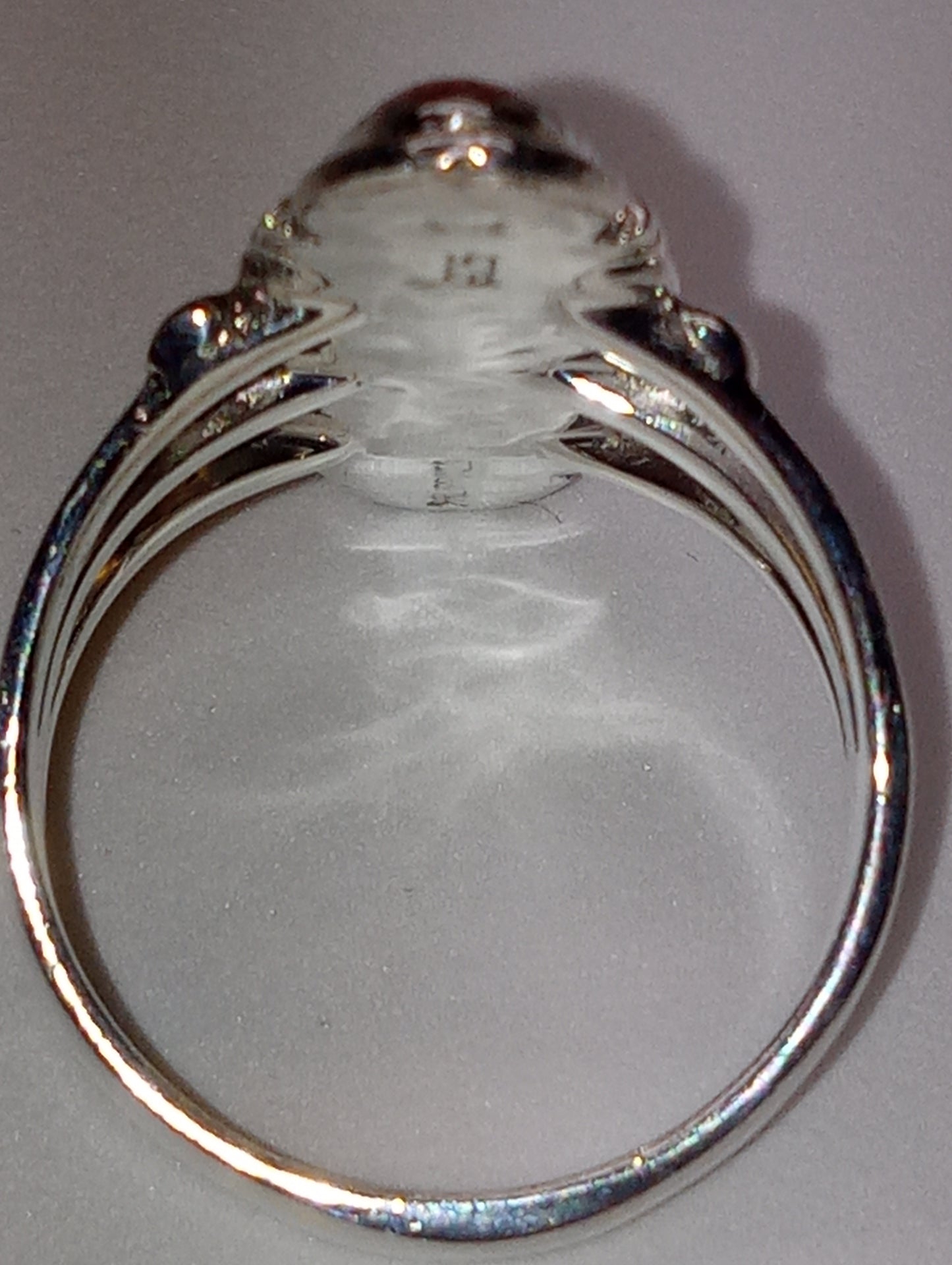 Santa Fe Style Coral elongated split shank ring