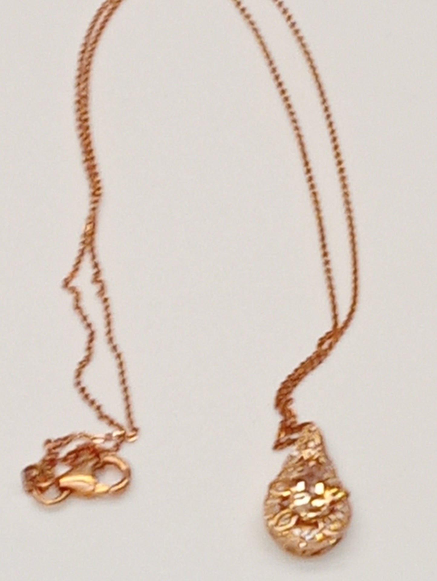necklace pendant morganite 20 inches, in vermeil rose gold over sterling silver
