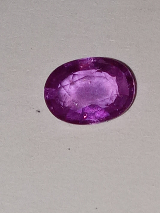 sapphire gemstone purple, 7mmx5mm oval, .96ct