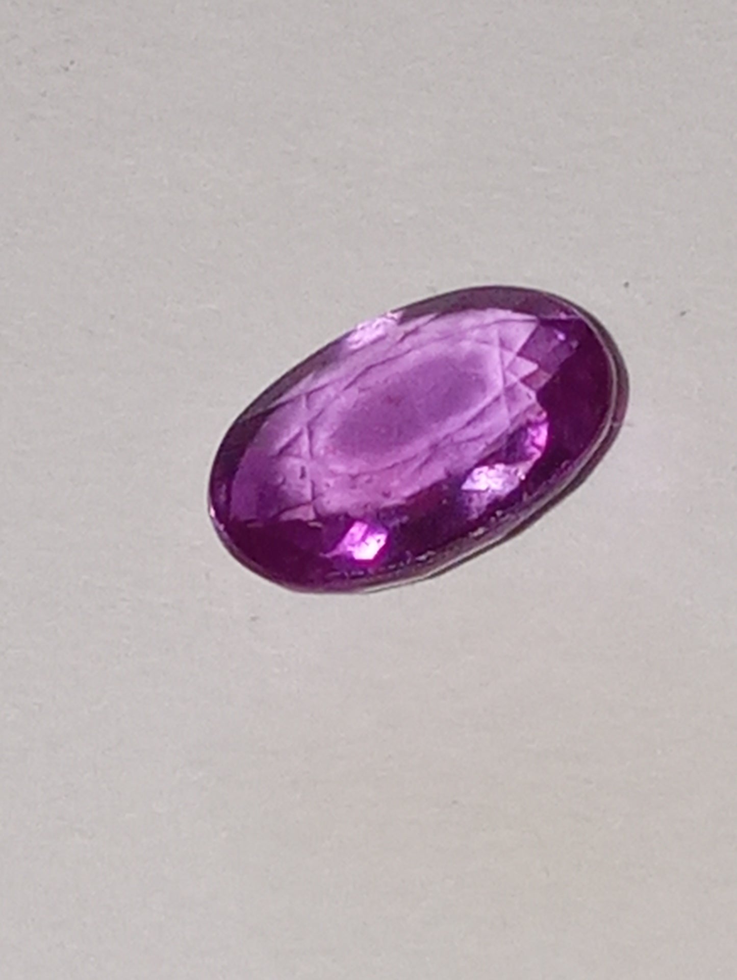 sapphire gemstone purple, 7mmx5mm oval, .96ct