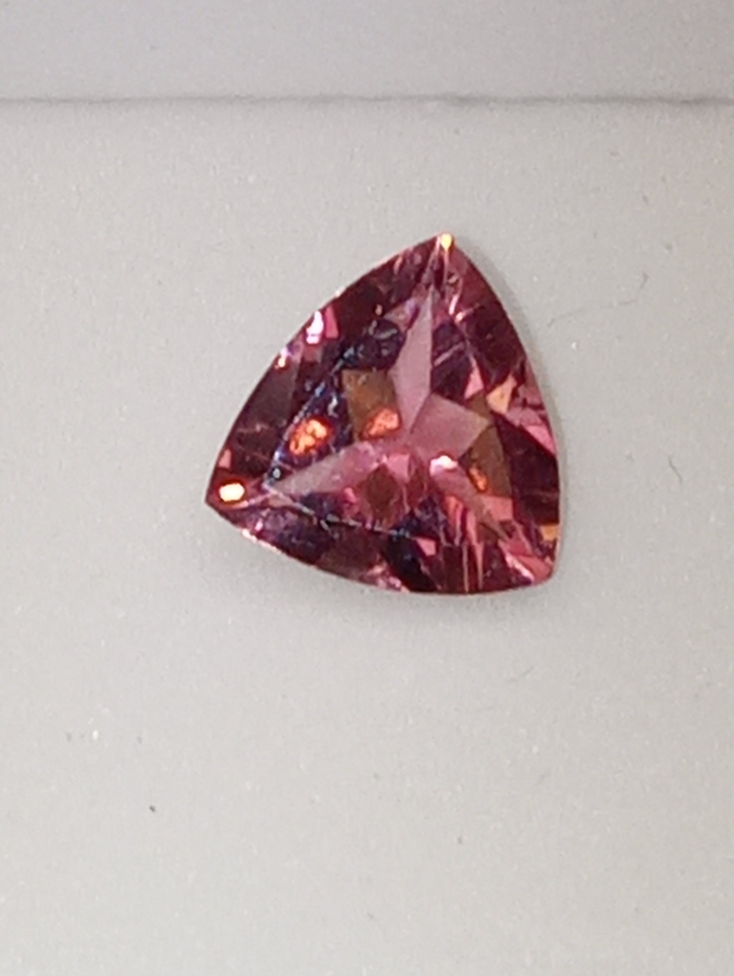 tourmaline gemstone, pink  9mmx9mm trillion cut, 2.07ct