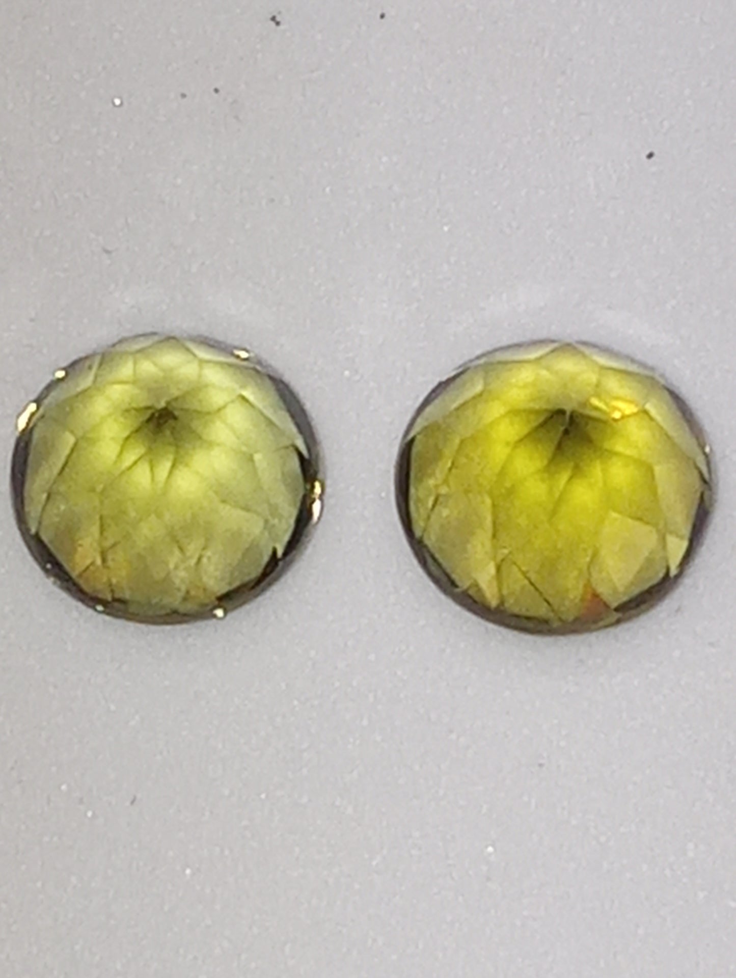 tourmaline gemstones green   8mm round cut pair 2 stones