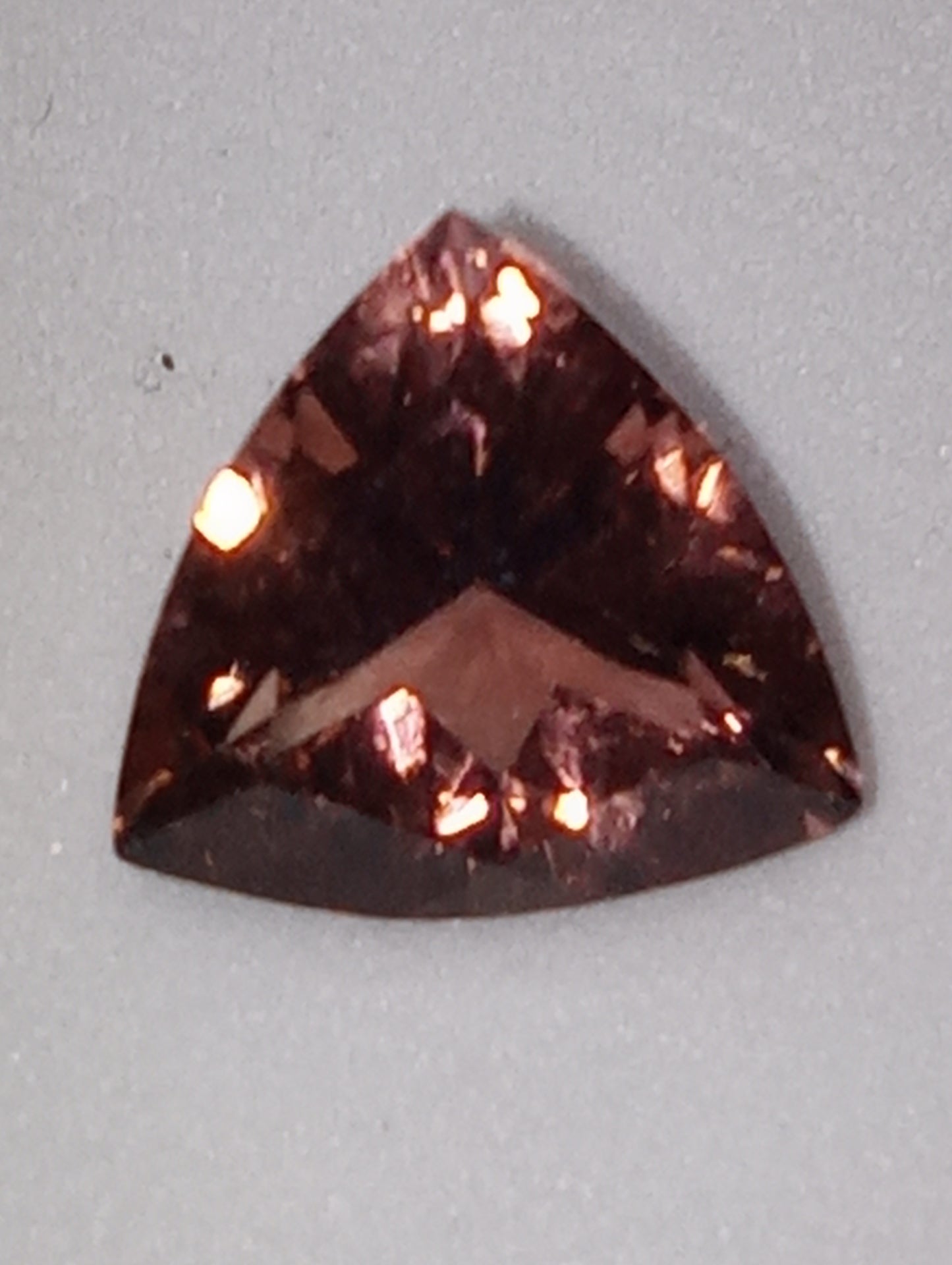 tourmaline gemstone  bi-colored, 9mmx8.5mm trillion cut, 2.13ct