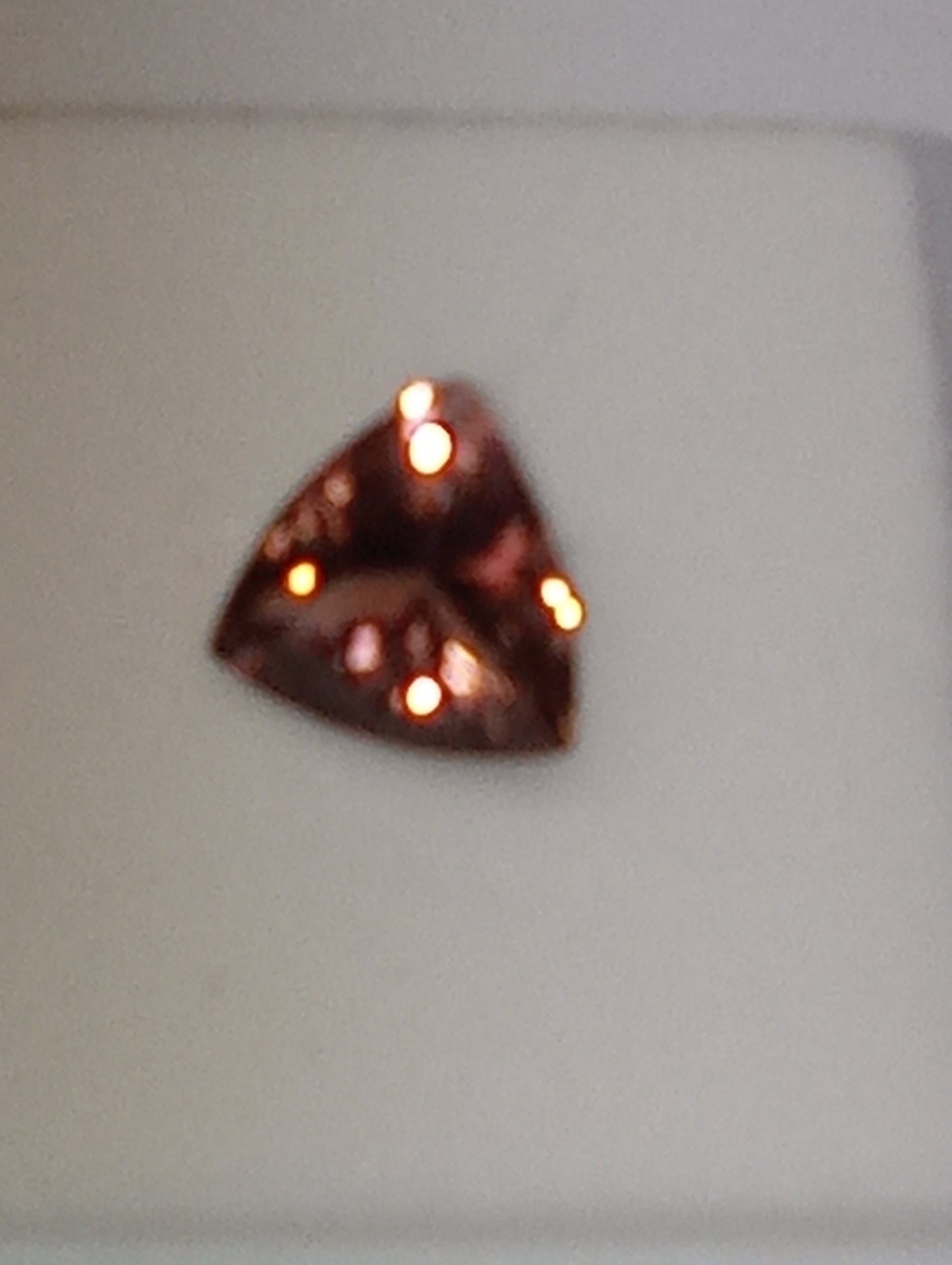 tourmaline gemstone  bi-colored, 9mmx8.5mm trillion cut, 2.13ct