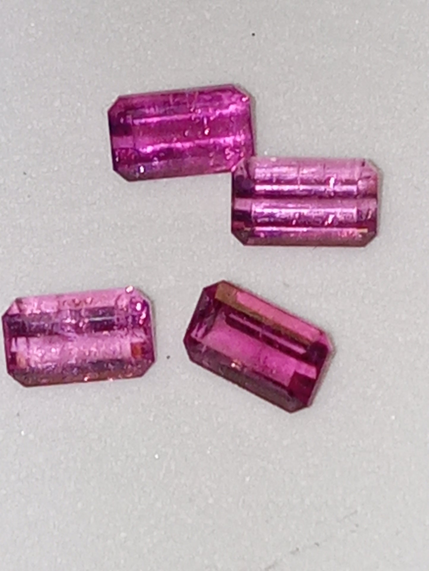 tourmaline gemstones pink  4mmx2mm-3mmx5mm emerald cuts 4 stones