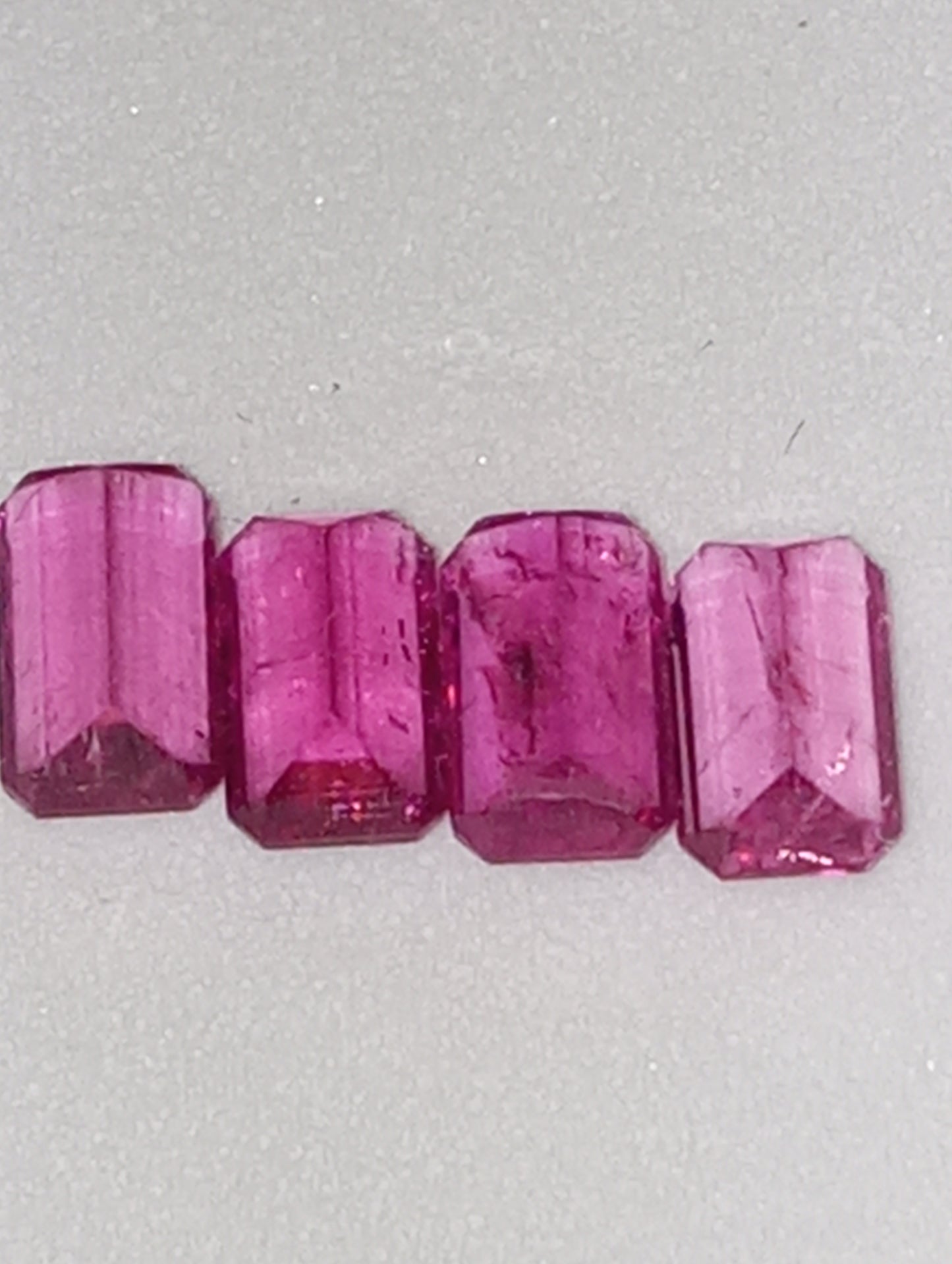 tourmaline gemstones pink  4mmx2mm-3mmx5mm emerald cuts 4 stones