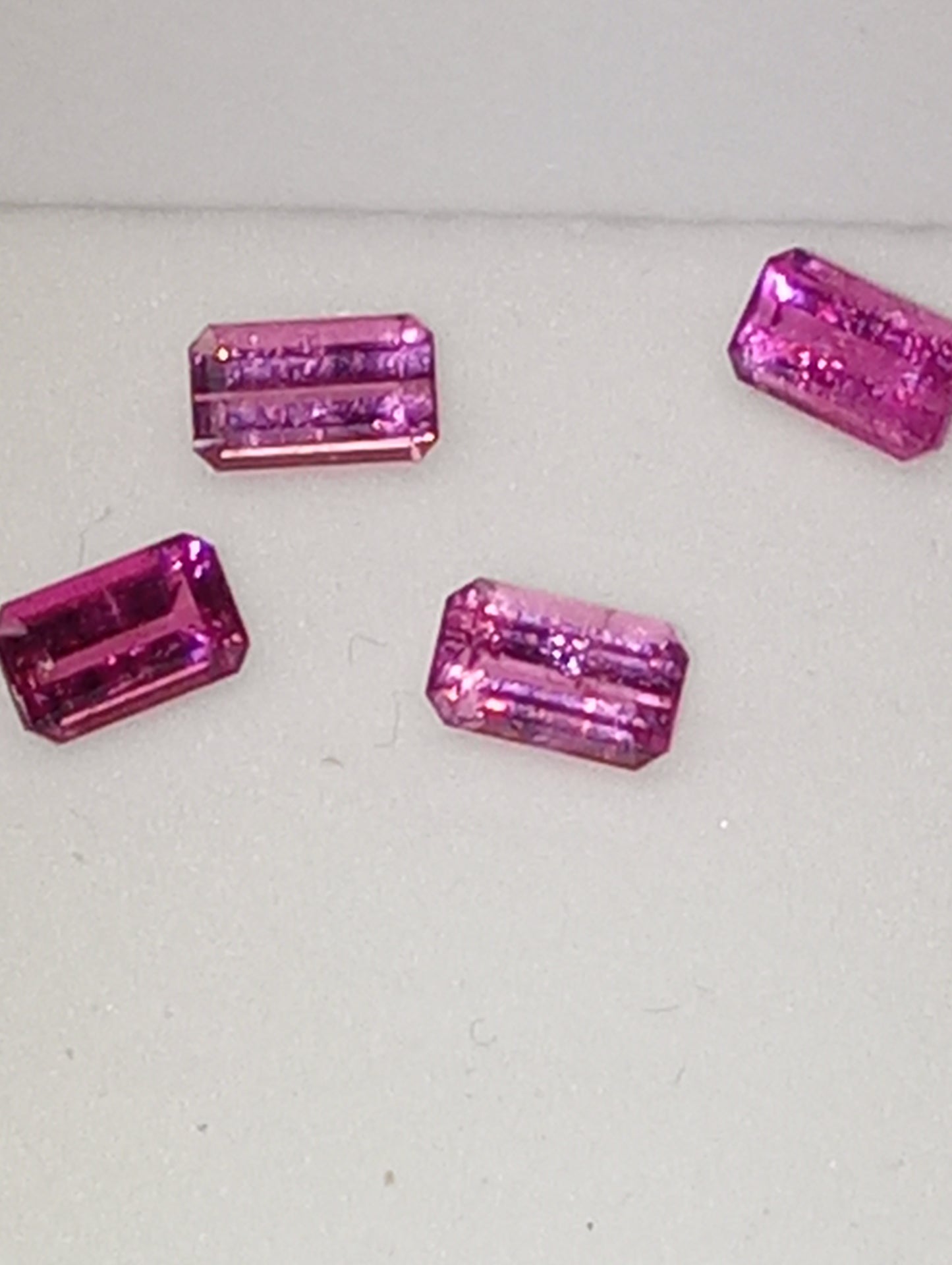tourmaline gemstones pink  4mmx2mm-3mmx5mm emerald cuts 4 stones