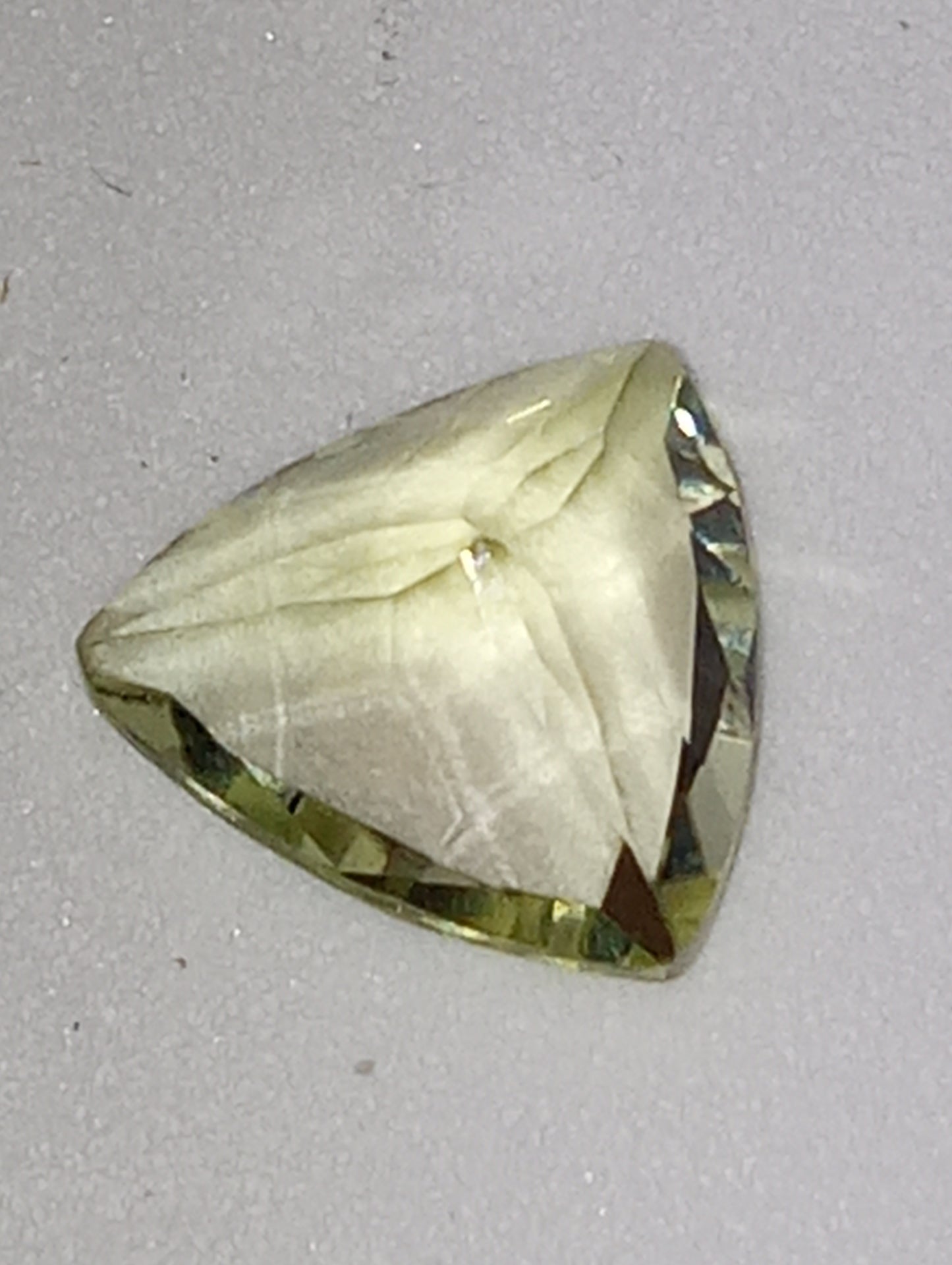 tourmaline gemstone light green,  trillion cut, 1.75ct