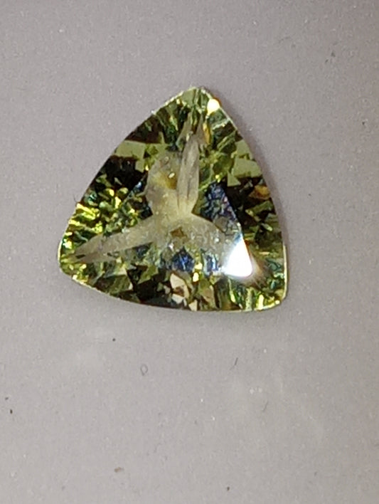 tourmaline gemstone light green,  trillion cut, 1.75ct