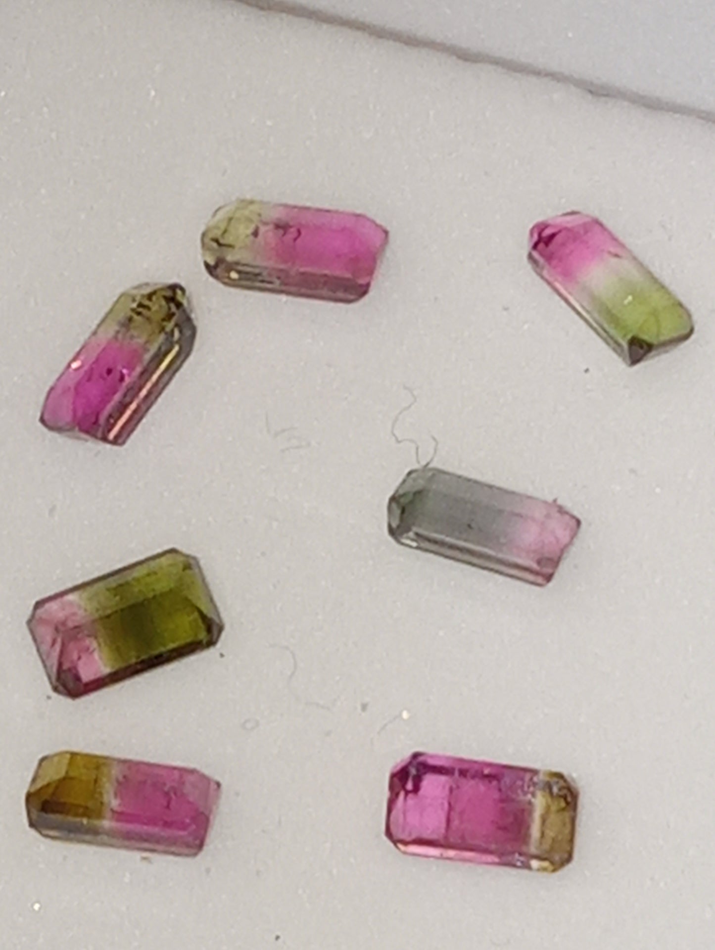 tourmaline gemstones bi-colored  2mmx4mm-3mmx5mm