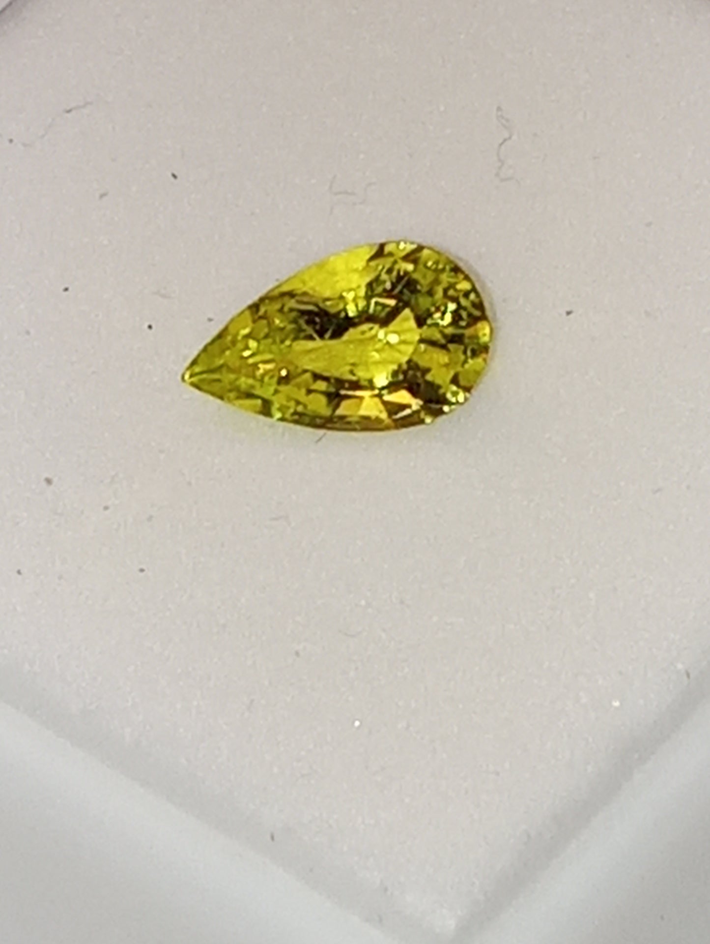 tourmaline gemstone cuprian neon yellow pear shape .92ct