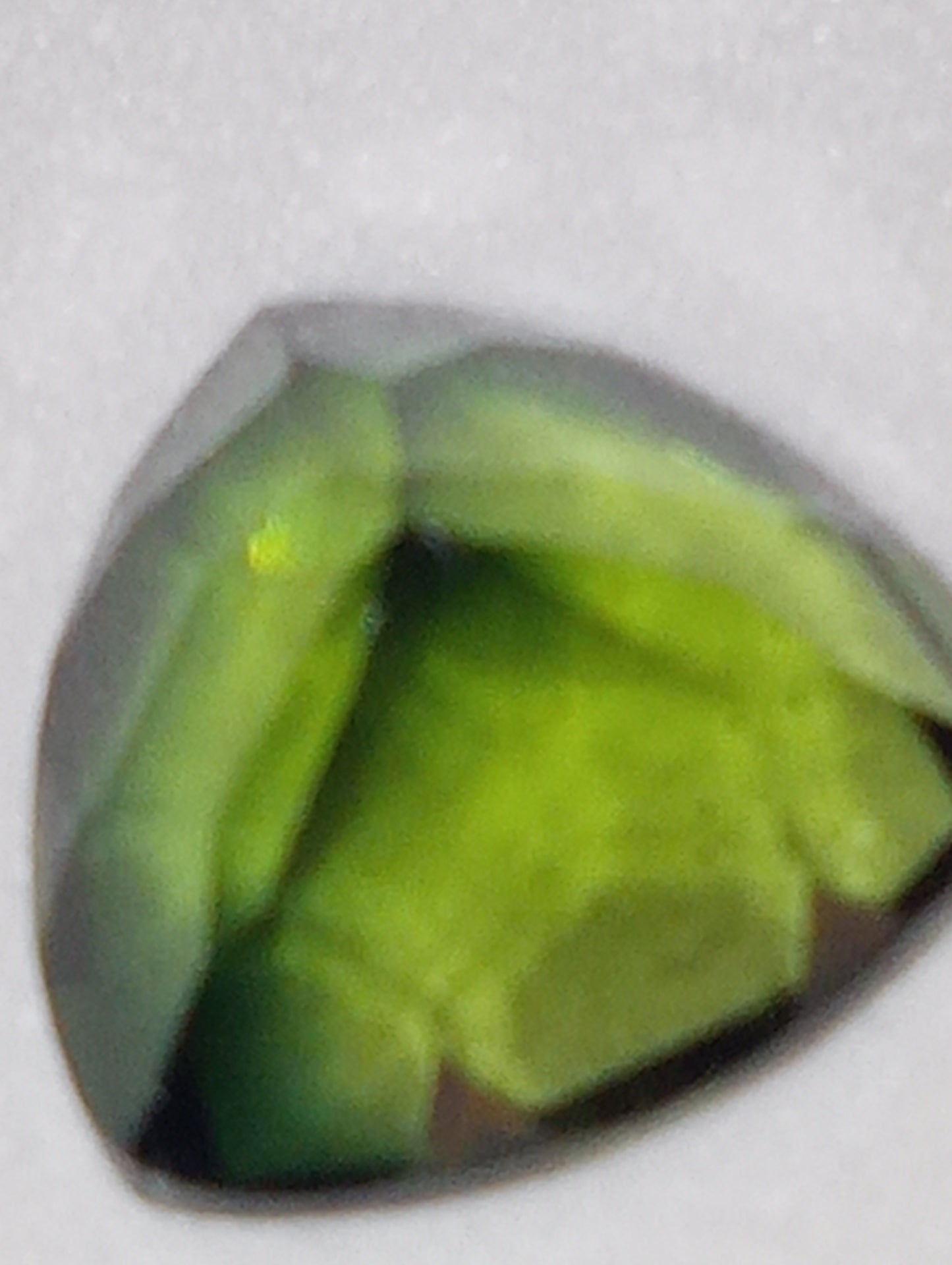 tourmaline gemstone  green  8.9mmx9.1mm,  trillion cut, 2.58ct