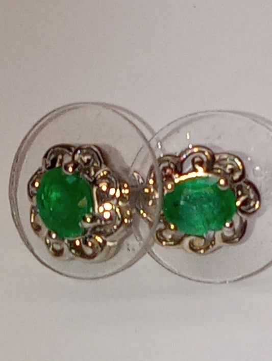 earrings sterling silver emerald