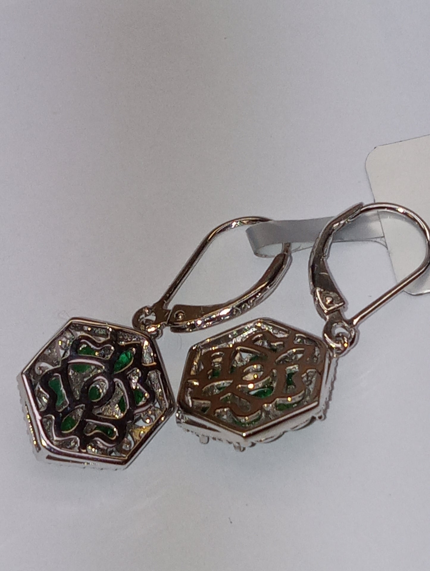 earrings emerald sterling silver