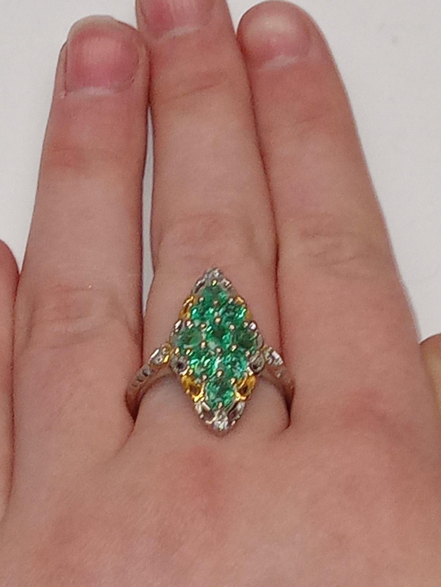 ring emerald sterling silver