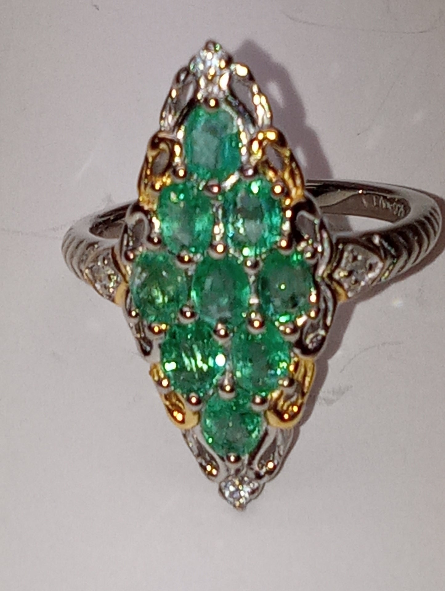 ring emerald sterling silver