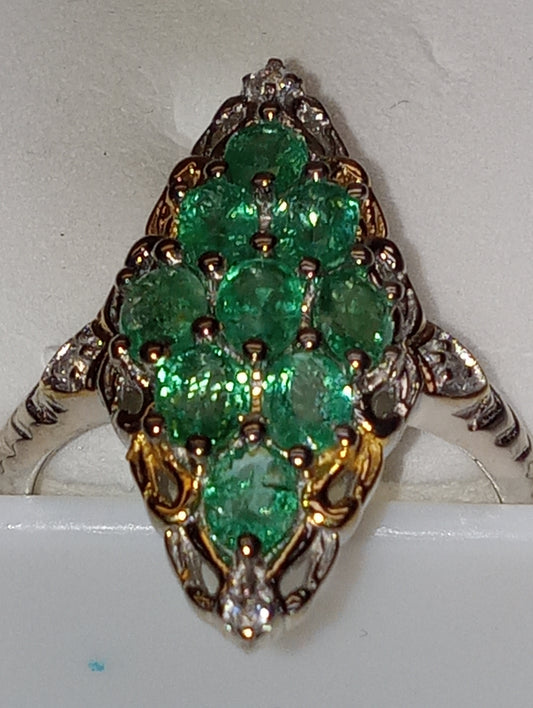 ring emerald sterling silver