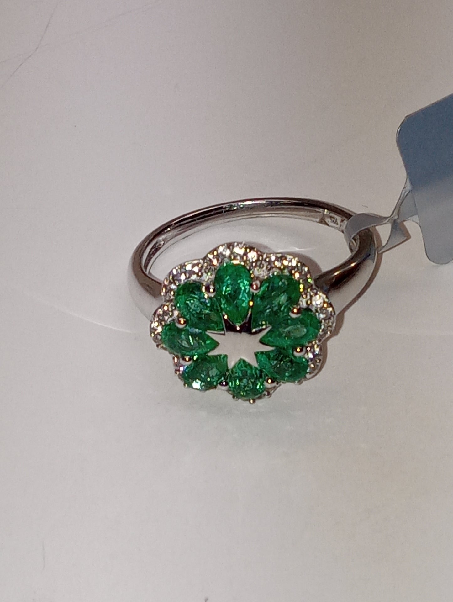 ring emerald sterling silver