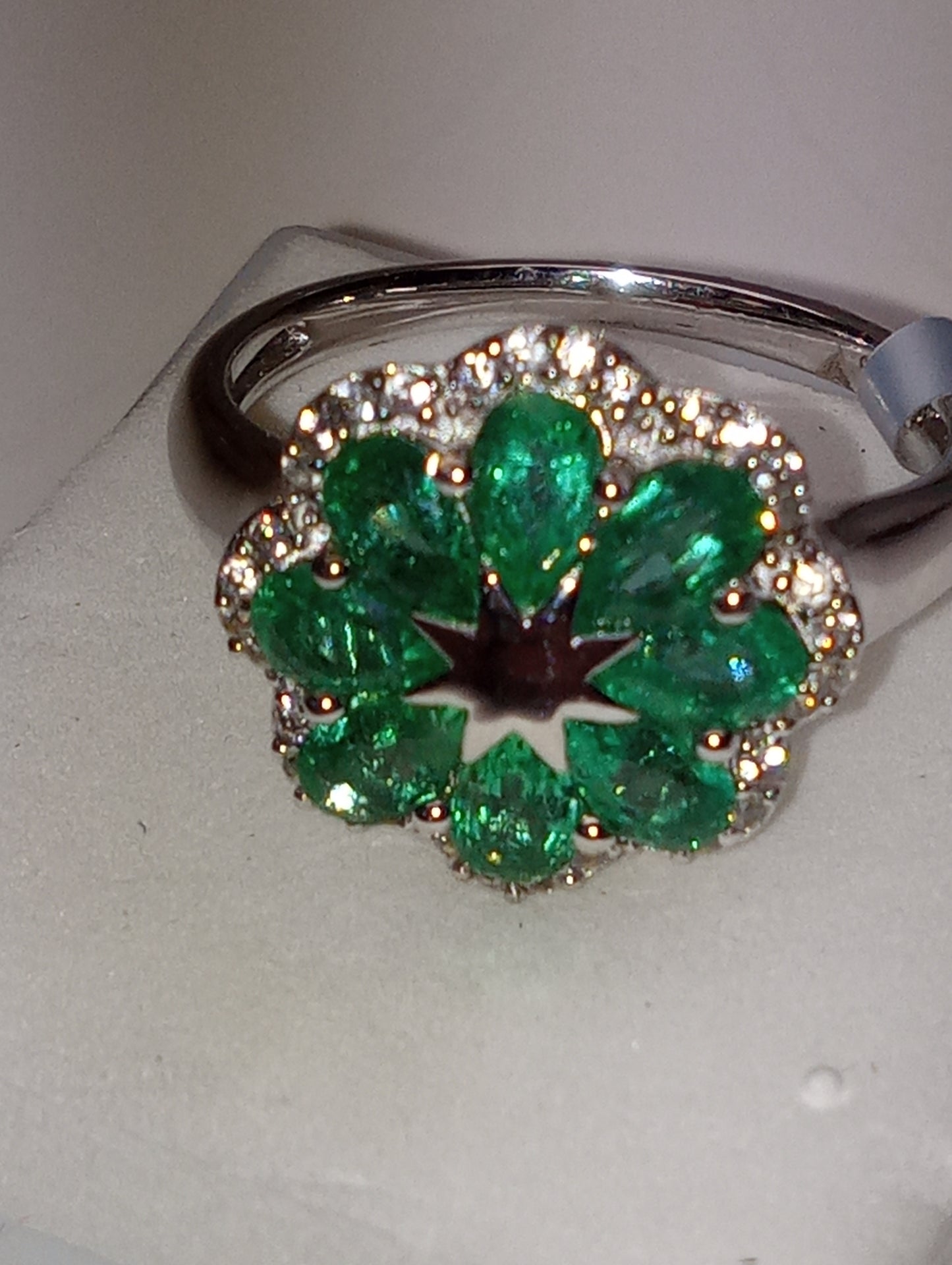 ring emerald sterling silver