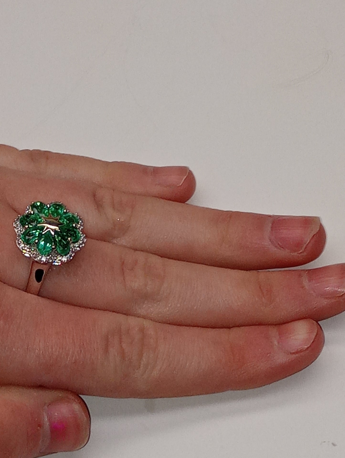 ring emerald sterling silver