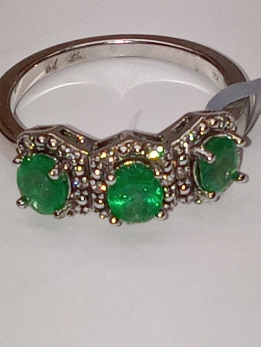 ring emerald sterling silver