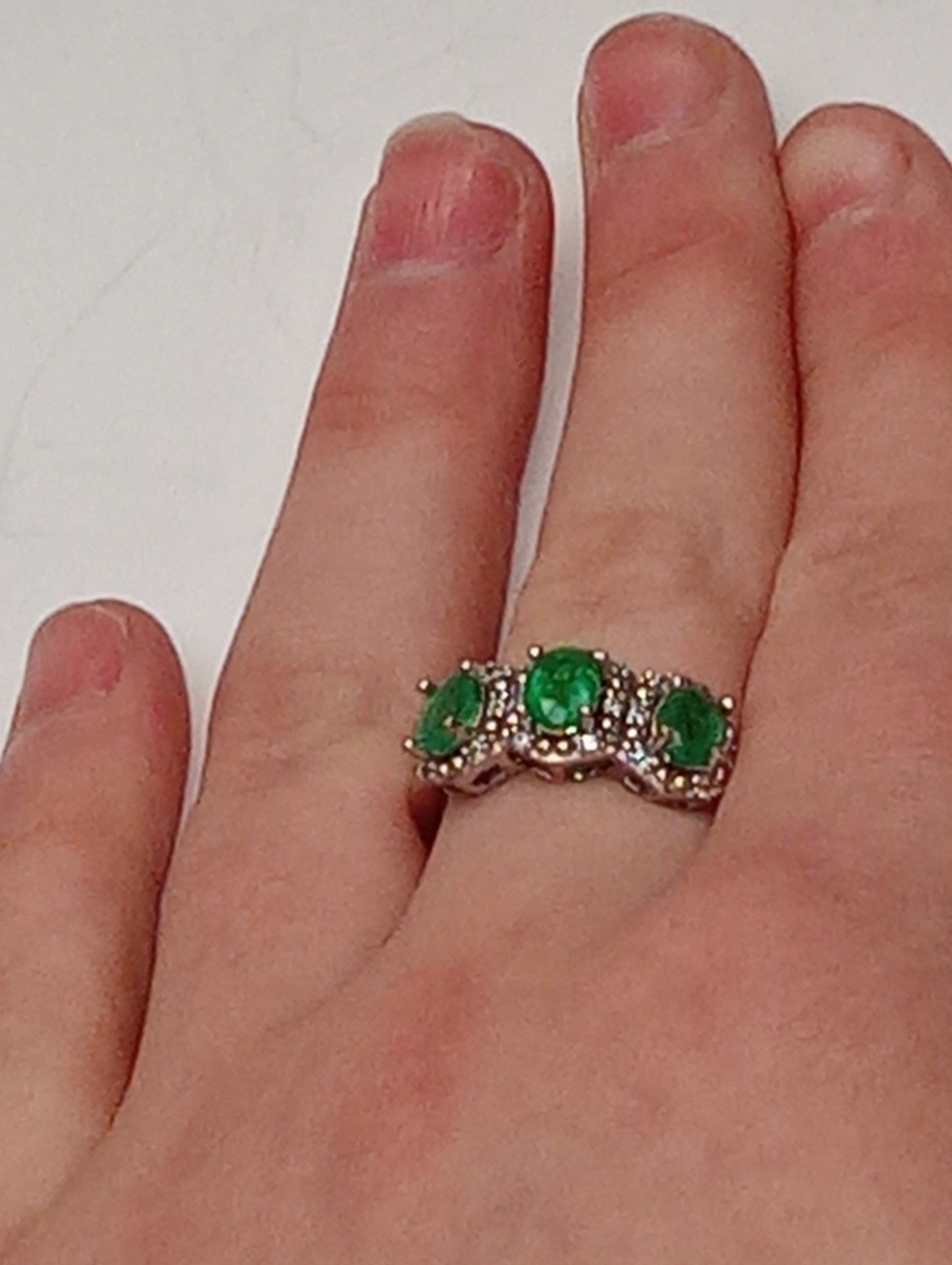 ring emerald sterling silver