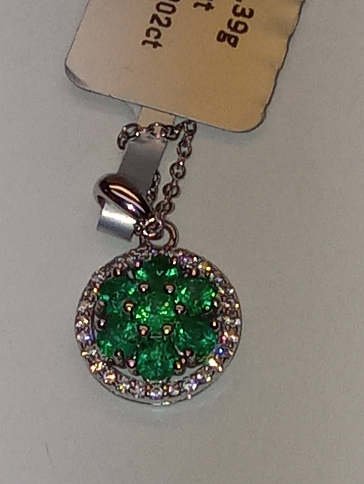 pendant necklace emerald sterling