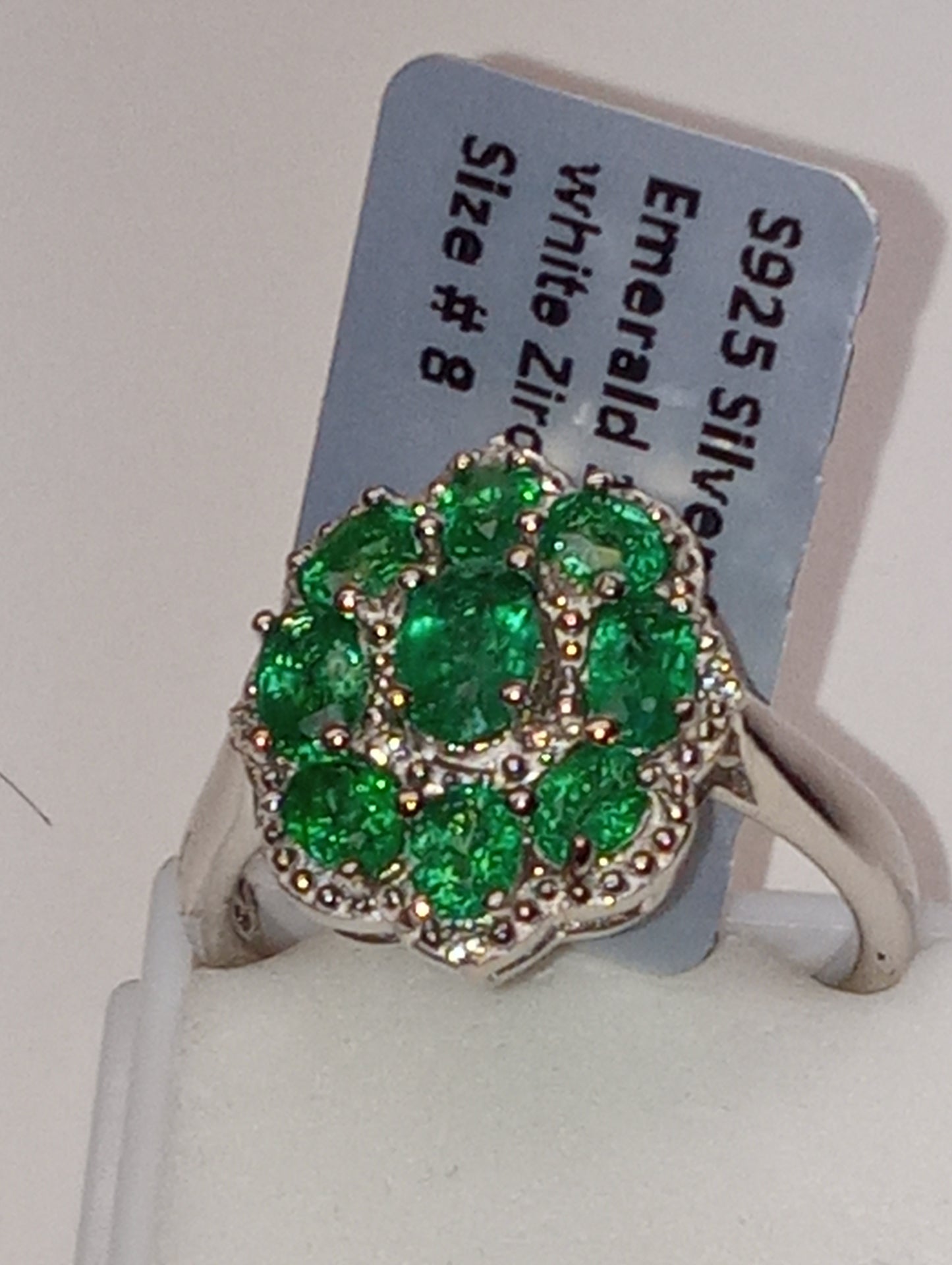 ring emerald sterling silver