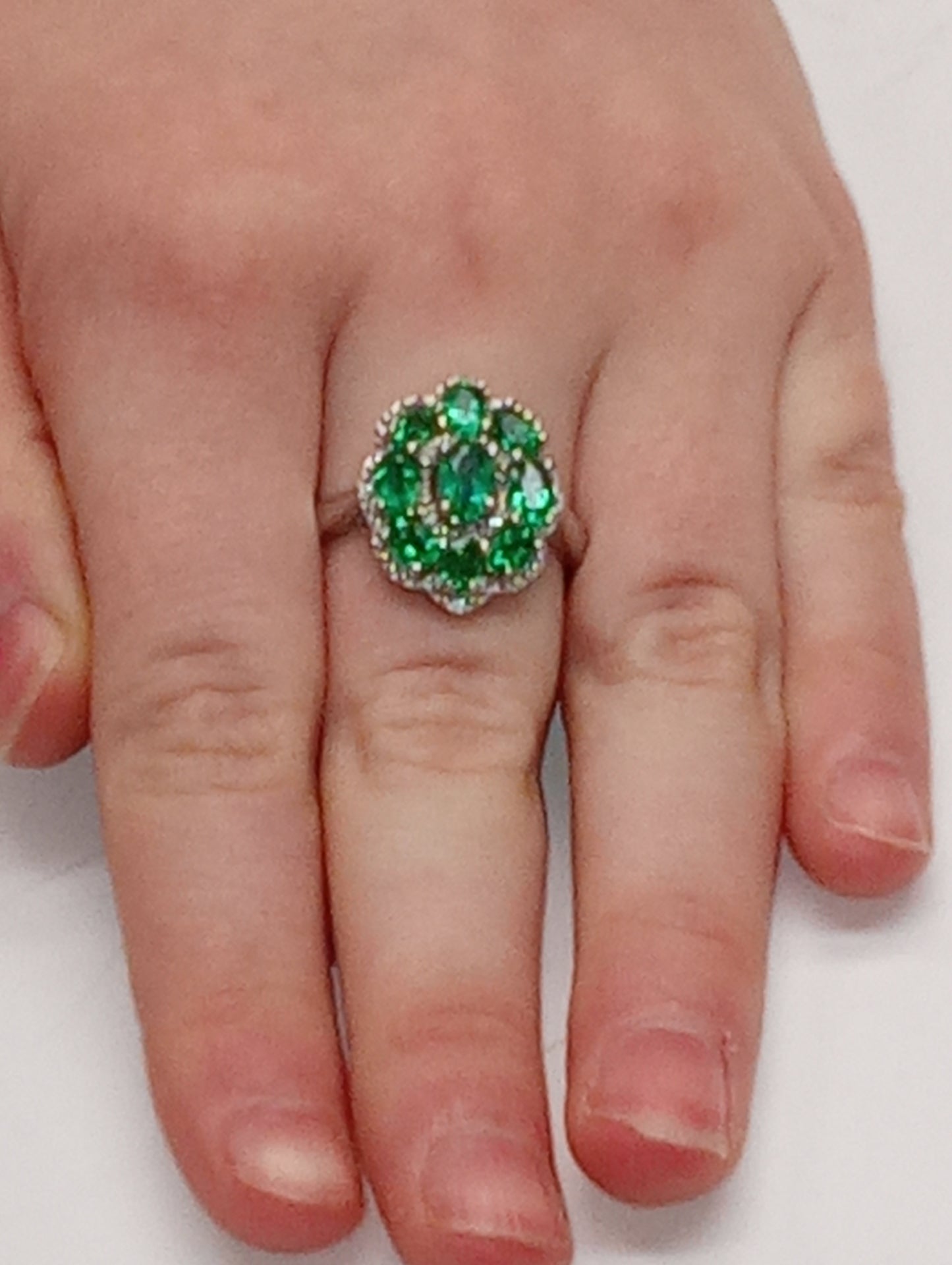 ring emerald sterling silver