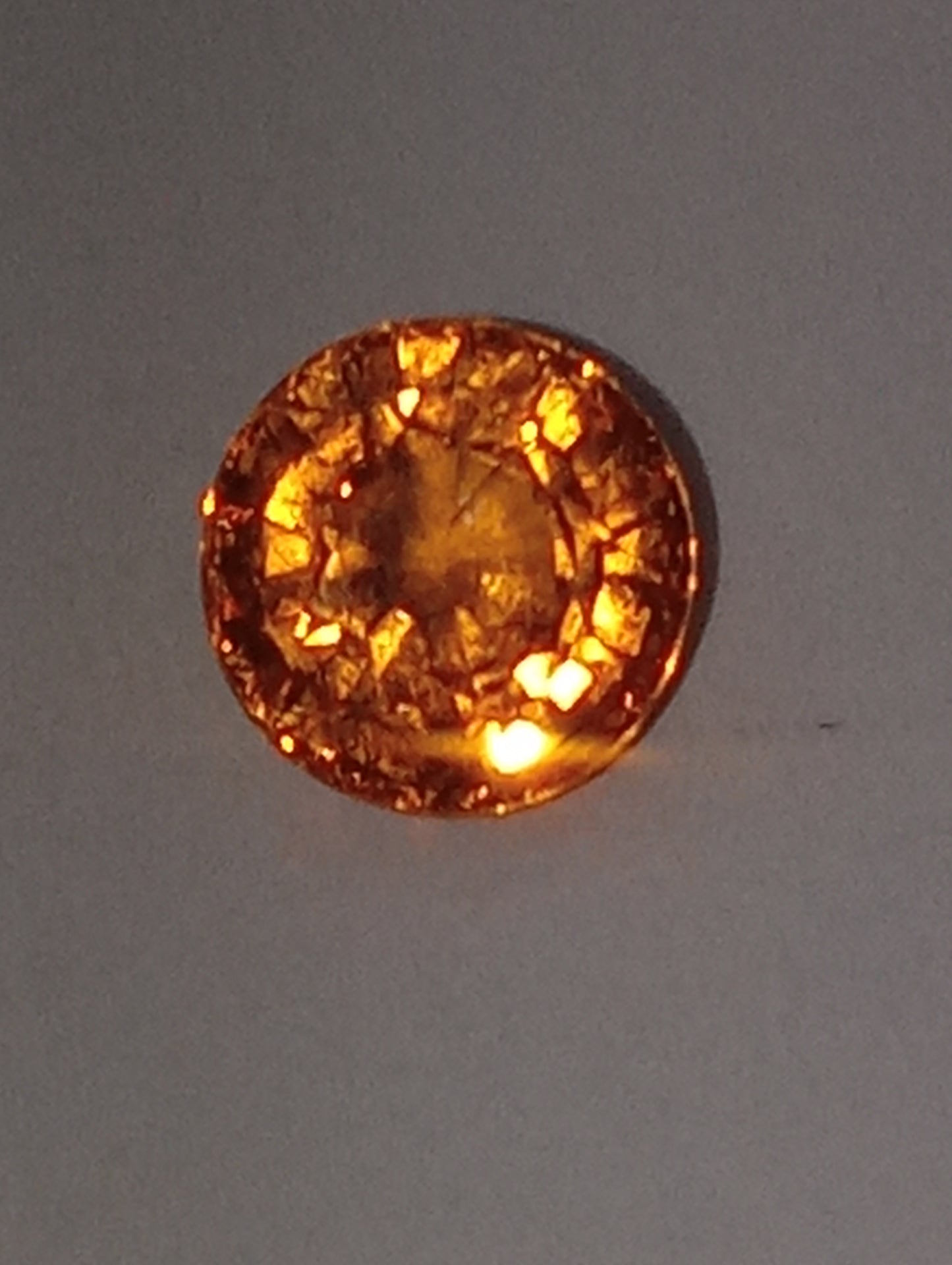garnet gemstone mandarin spessartite, 6.5mm round, 1.71ct