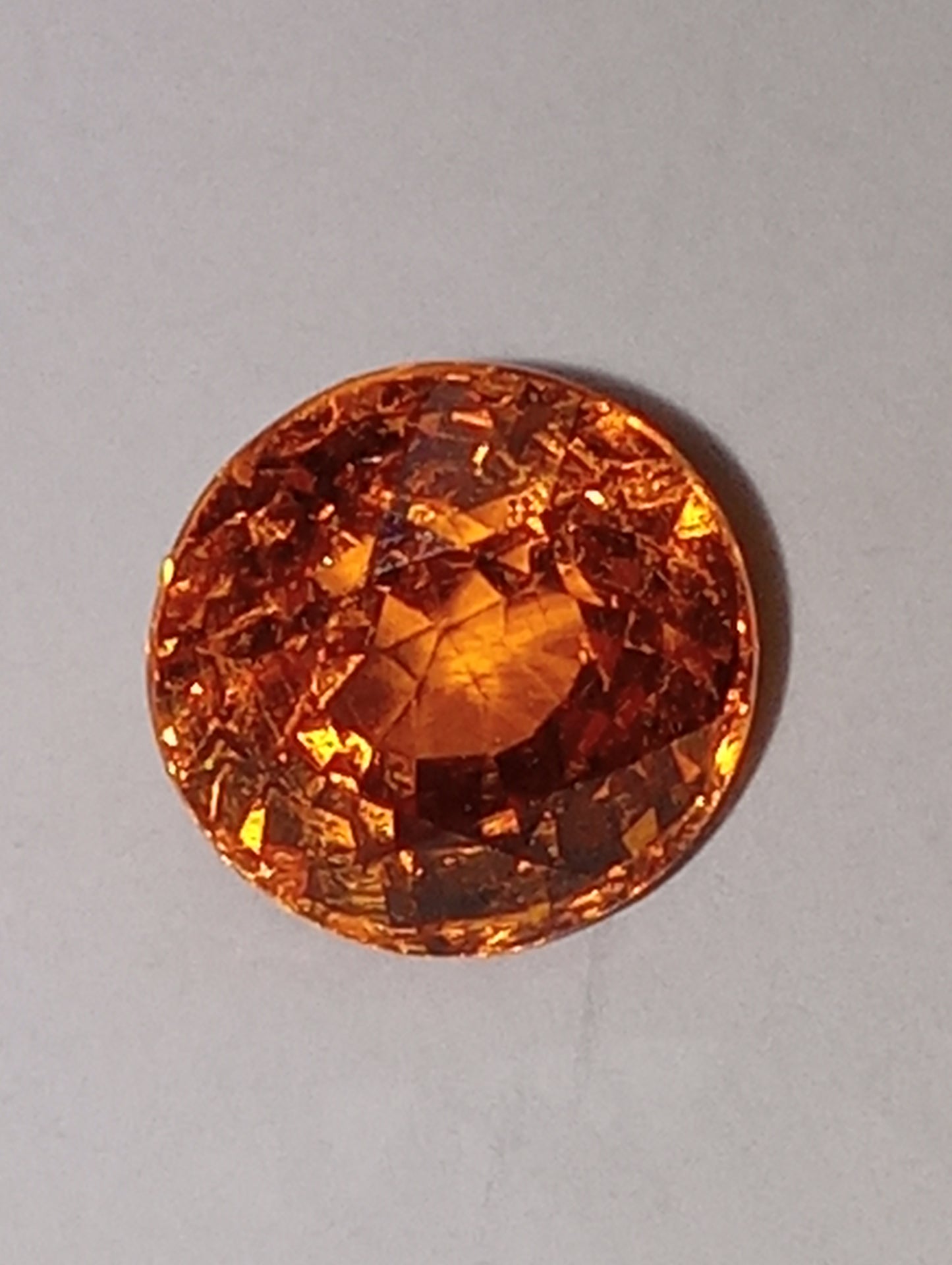 garnet gemstone mandarin spessartite , 6.5mmround, 1.86ct