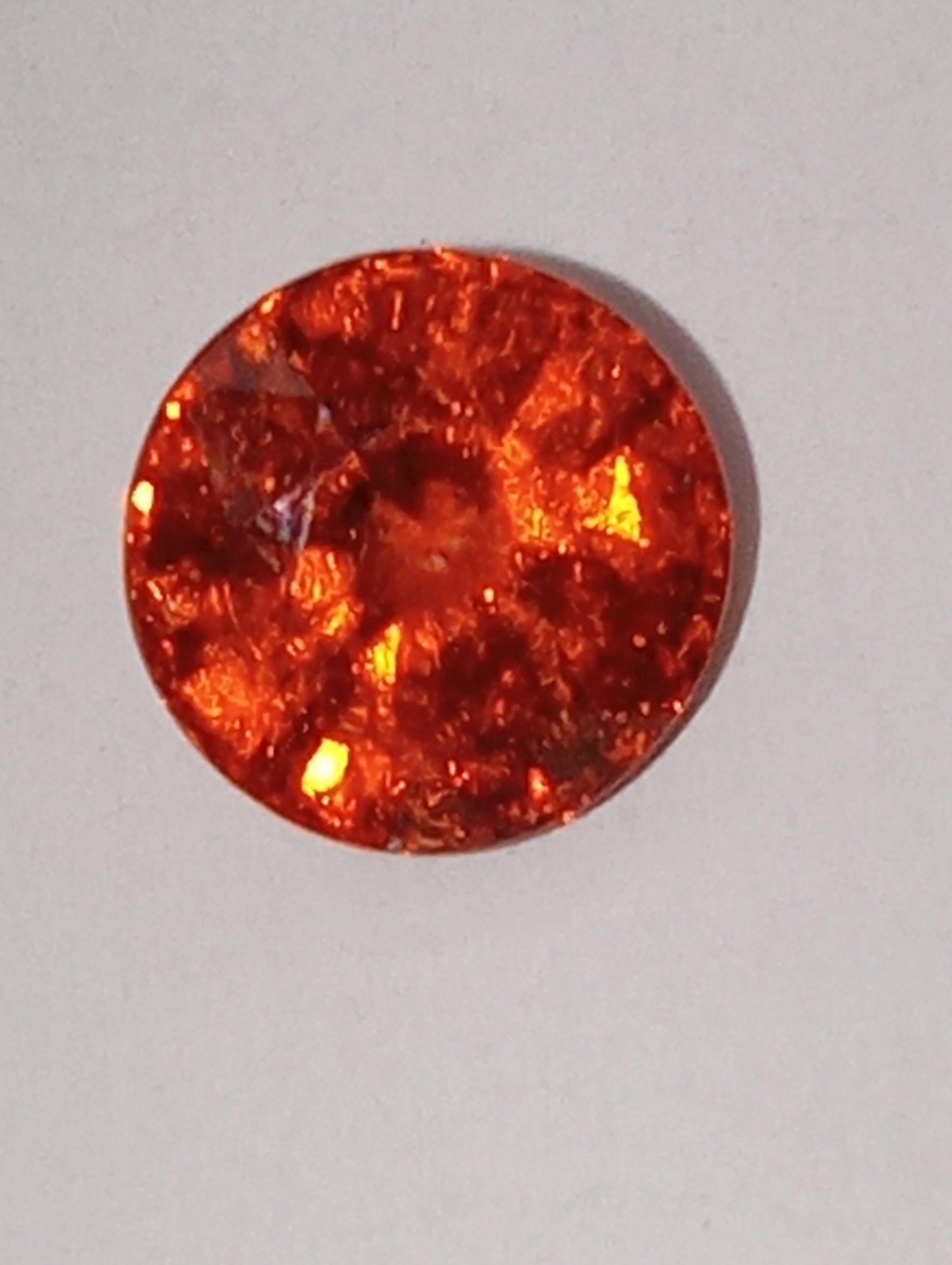 garnet gemstone  mandarin spessartite, 6mm round cut, 1.30ct