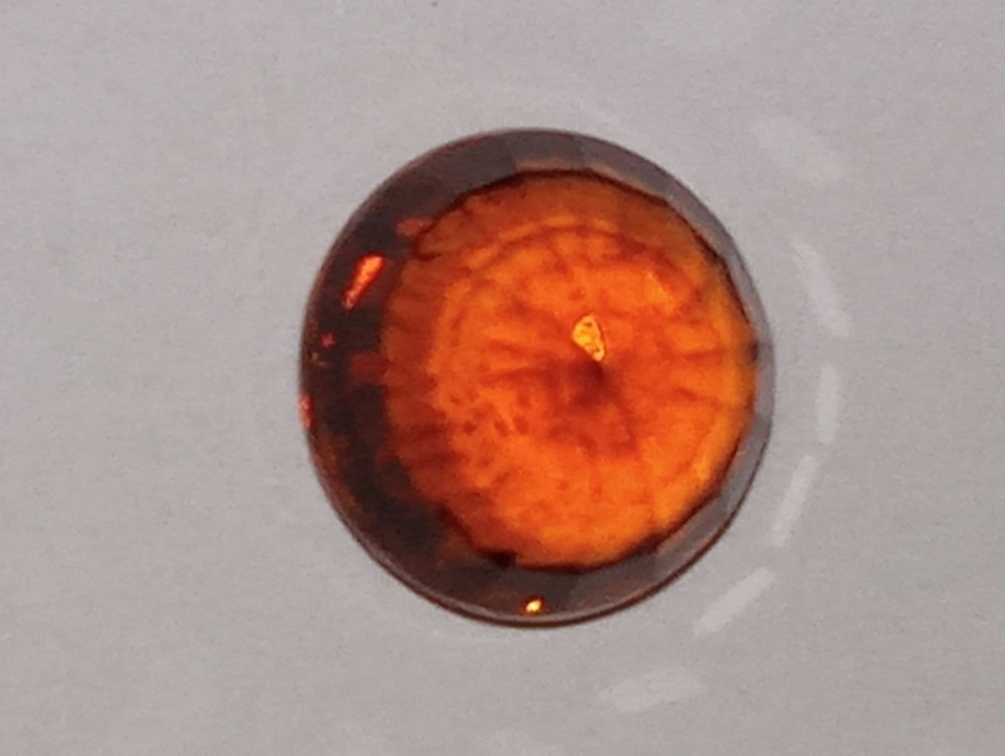 garnet gemstone  mandarin spessartite, 6mm round cut, 1.30ct