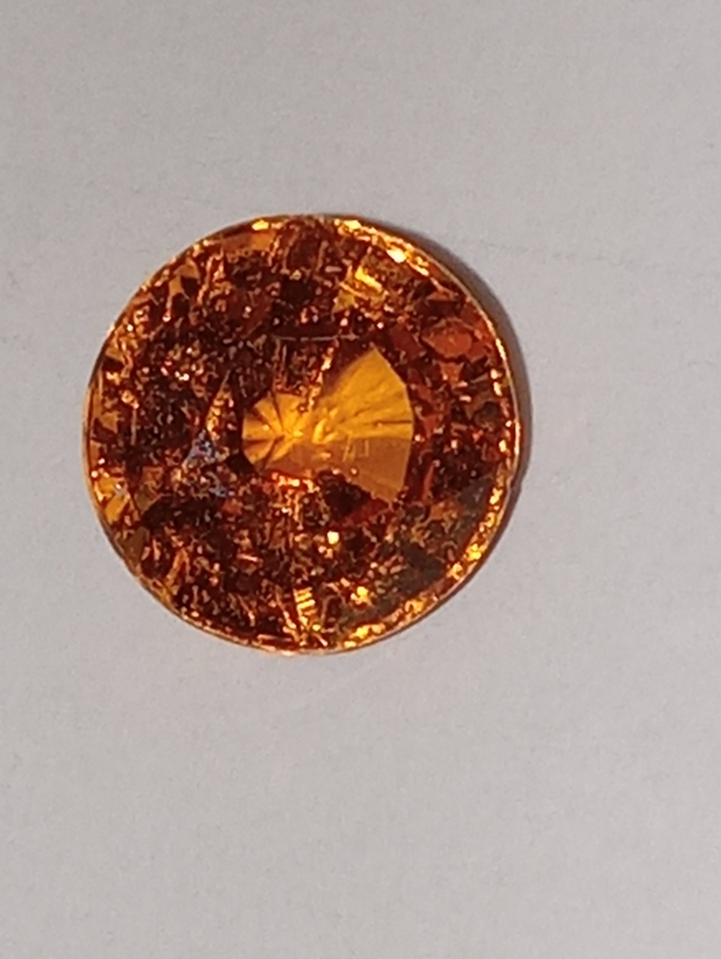 garnet gemstone mandarin spessartite , 6mm round, 1.32ct
