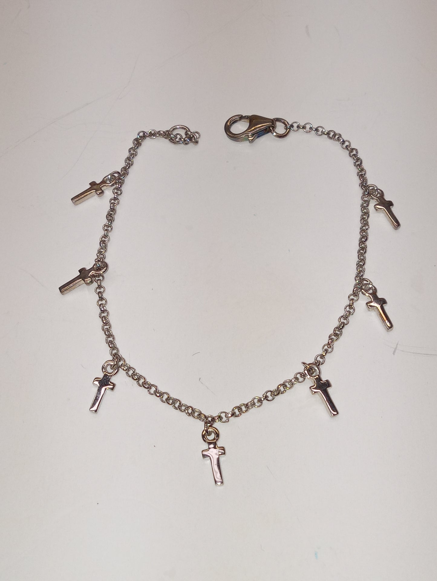 bracelet sterling silver cross charm