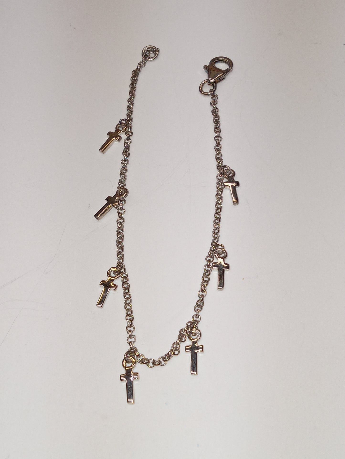 bracelet sterling silver cross charm